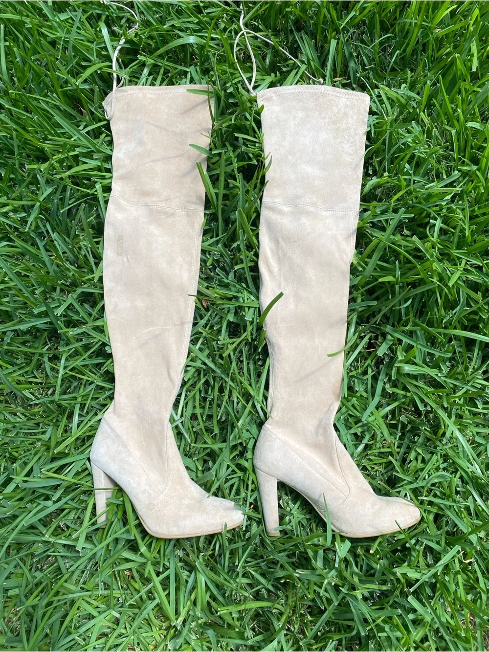 Stuart Weitzman Suede Bootie in Light Tan